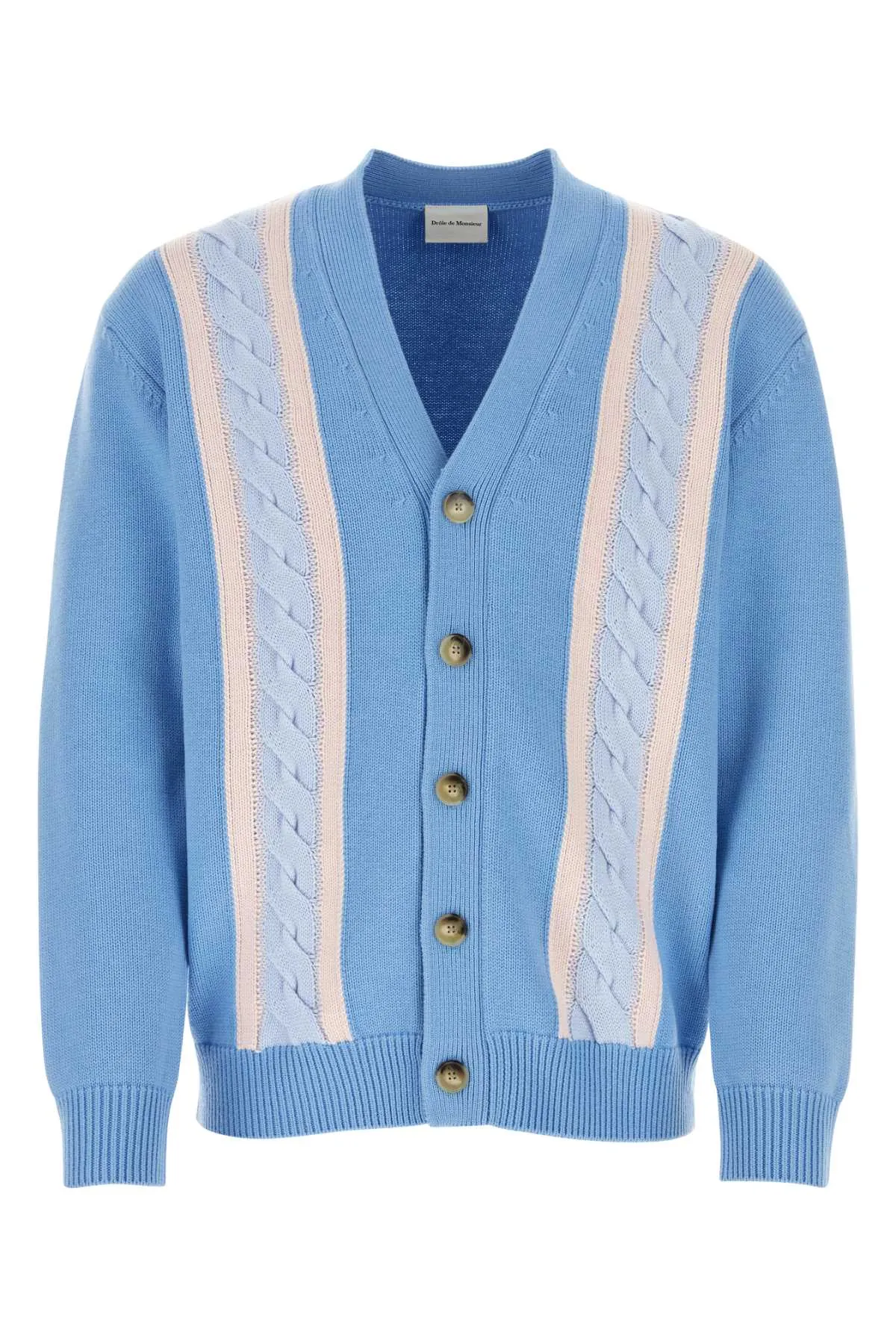 Drole De Monsieur Light Blue Cotton Cardigan