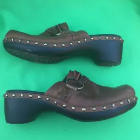 Ecco women's fashion walking athletic brown mules shoe size --7.5