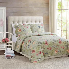 Edens Garden Twin Quilt with Pillow Sham