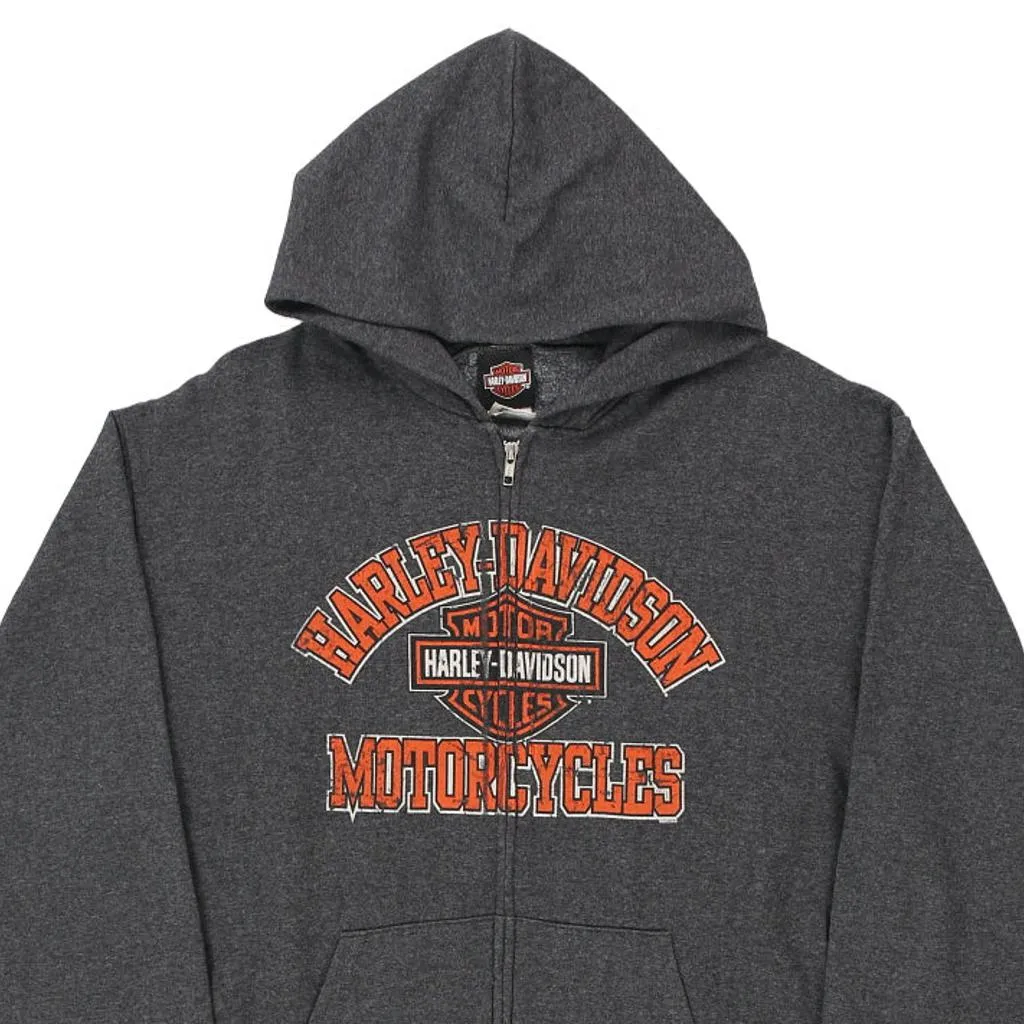 El Paso, Texas Harley Davidson Spellout Hoodie - 2XL Grey Cotton Blend