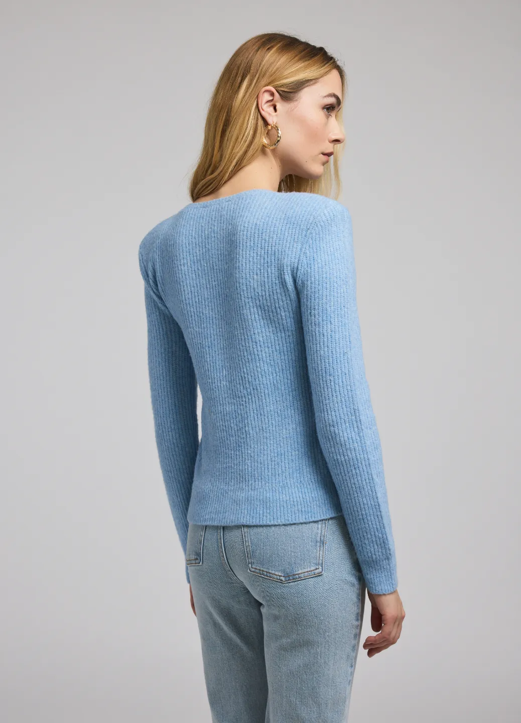 Ellison Rib Cardigan - Blue