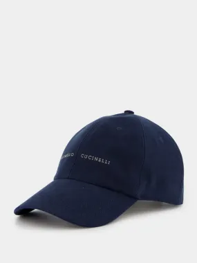 Embroidered-Logo Blue  Baseball Cap
