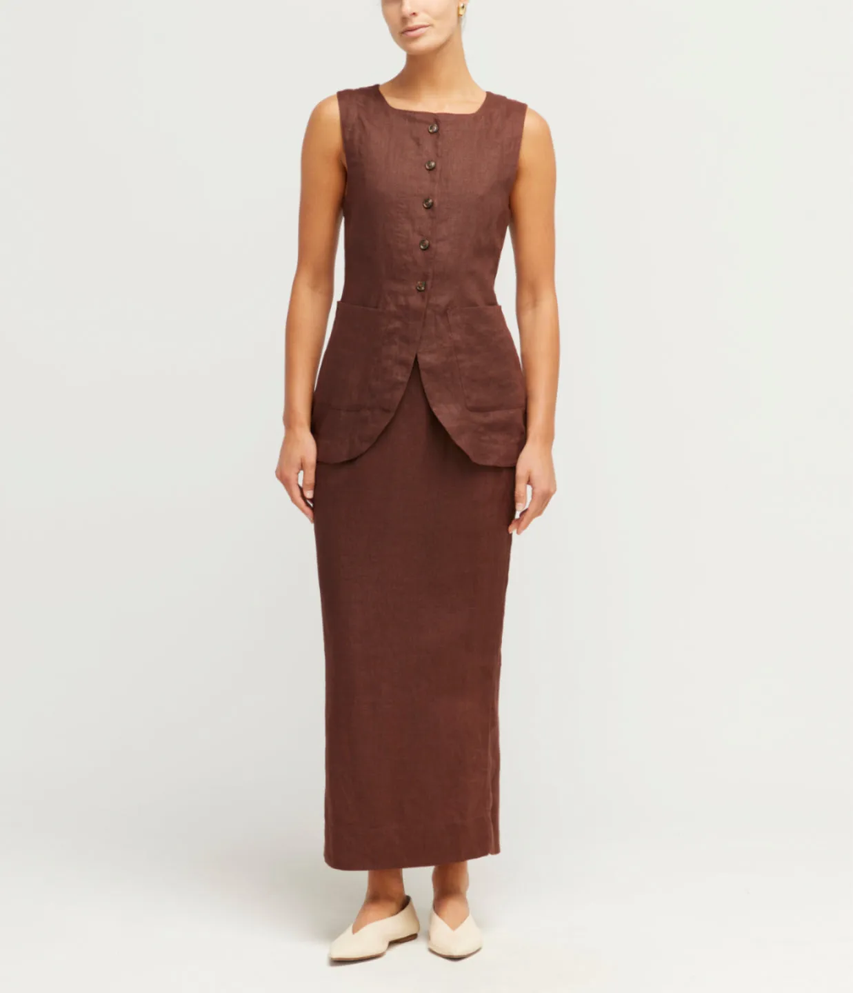 Emma Vest in Chocolate