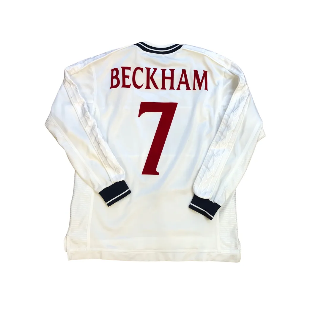 England 1999/2001 Beckham Original Umbro Home Football Shirt Medium