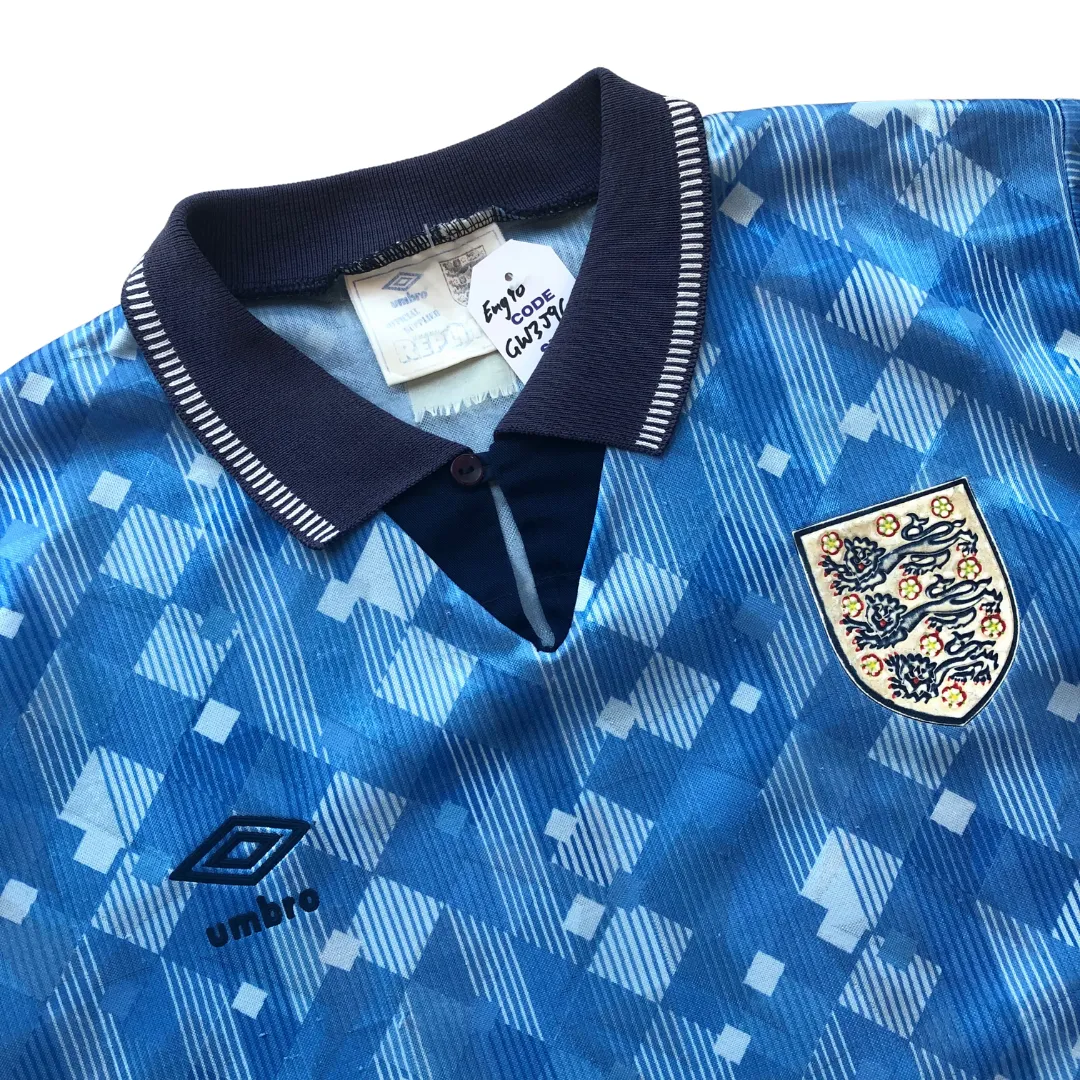 England ORIGINAL Rare 1990 Third Football Shirt Medium