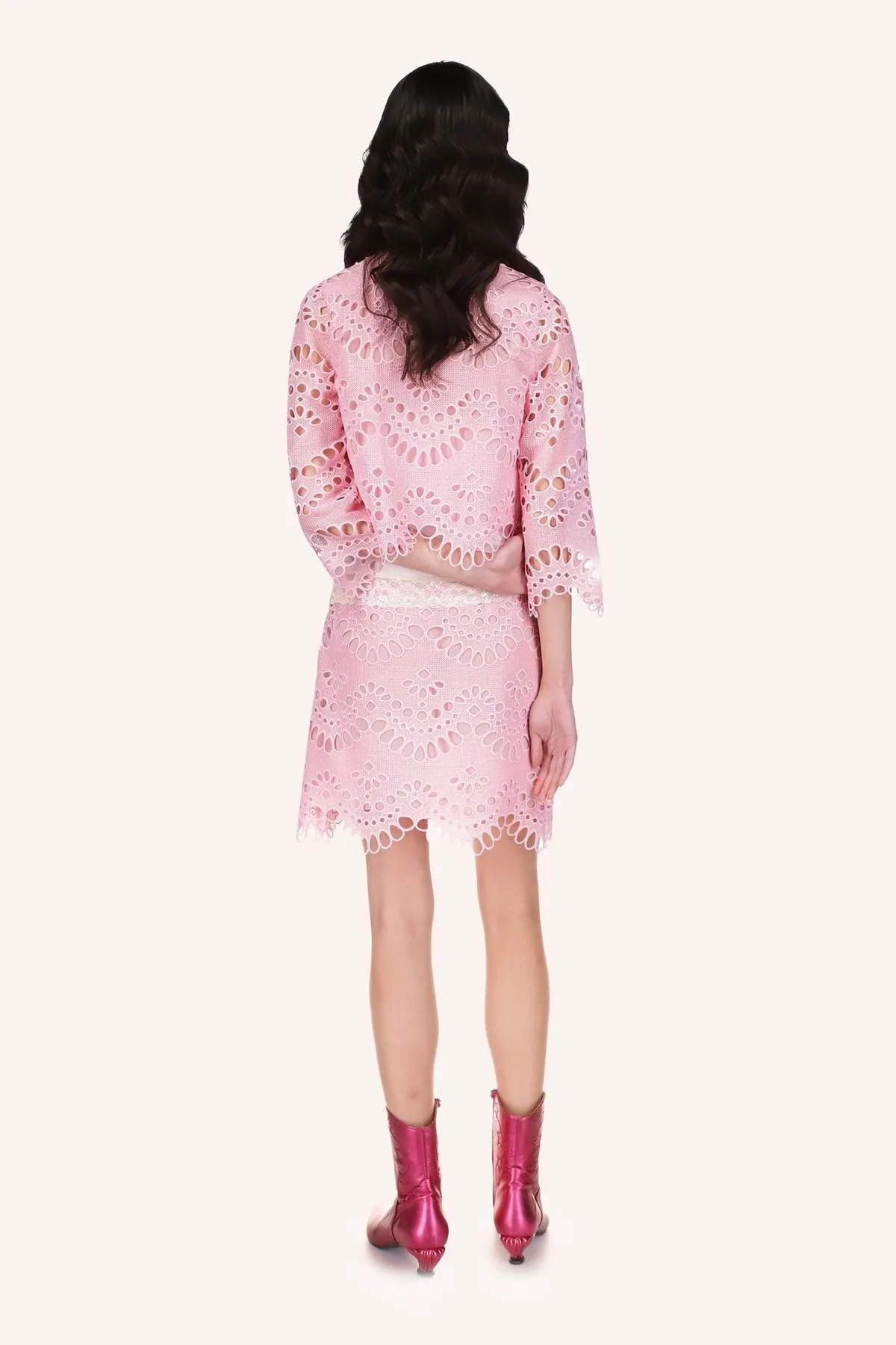 Eyelet Skirt - Powder Pink