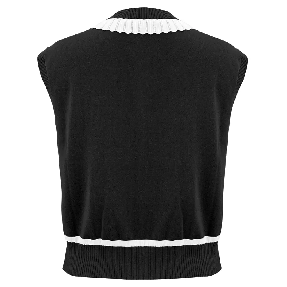Fairliar V-neck Frill Knit Golf Vest 2024 Women