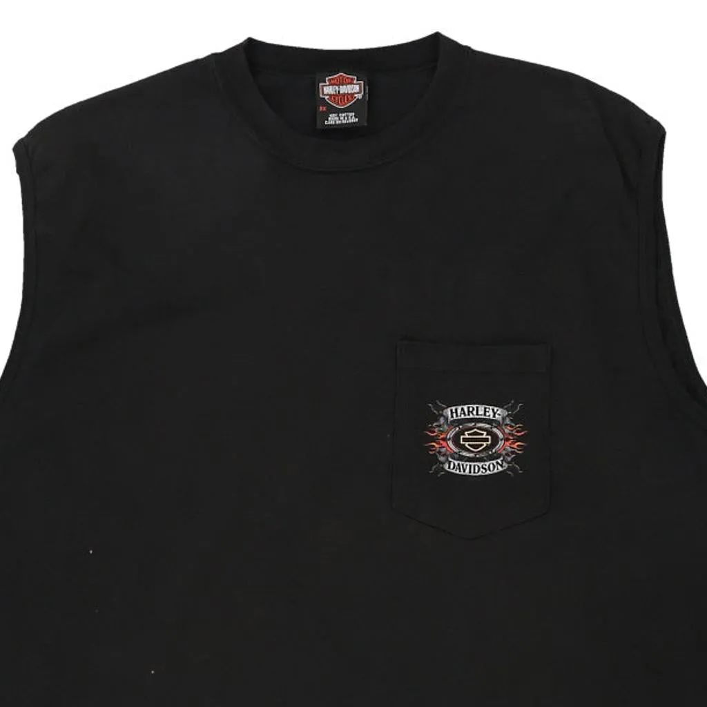 Farmington Hills, Michigan Harley Davidson Graphic Vest - 2XL Black Cotton