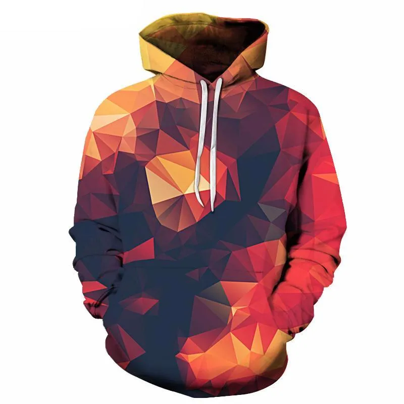 Fast Shipping Red Geometric Triangle Glow Hoodie