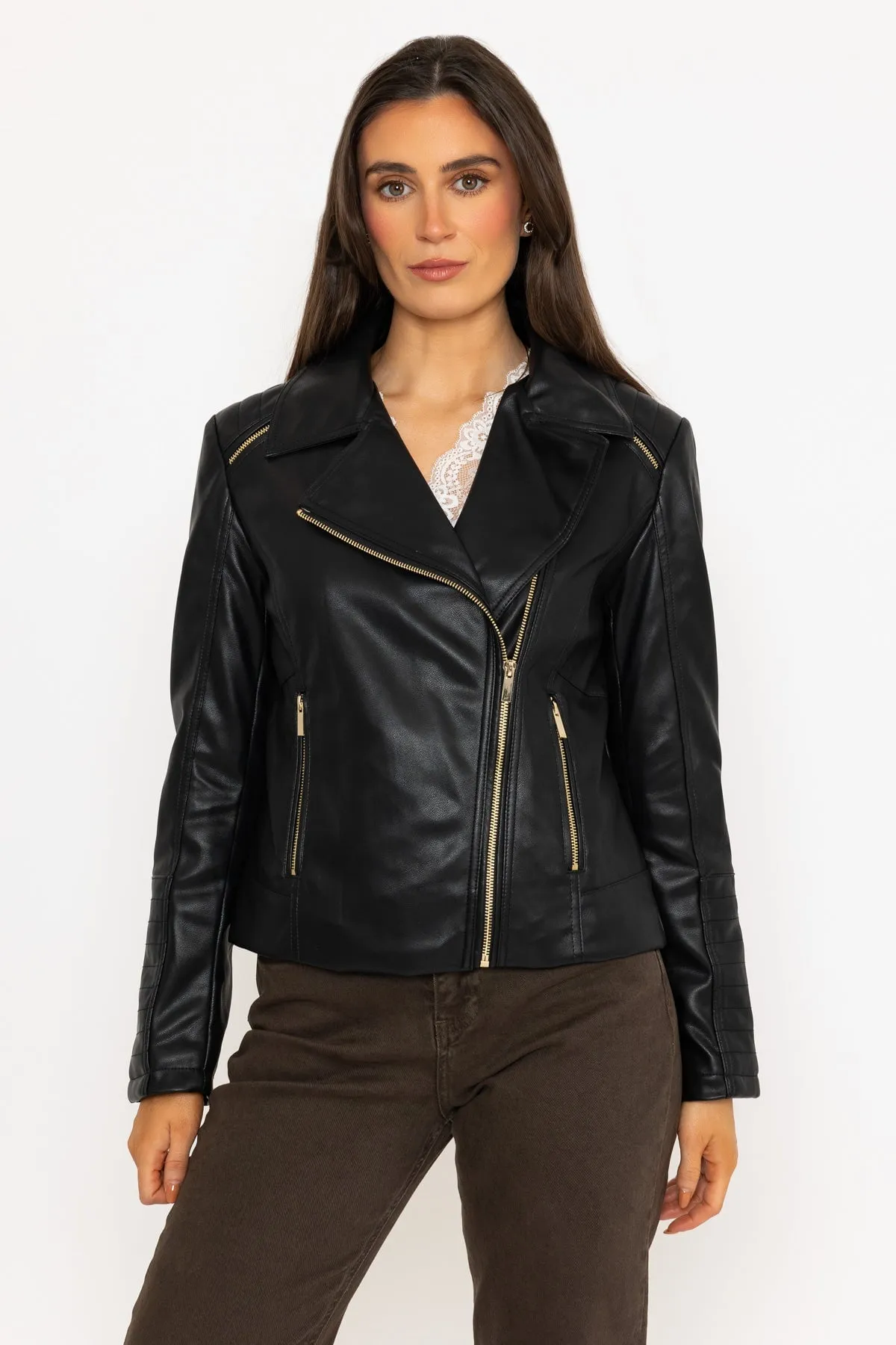 Faux Leather Black Biker Jacket