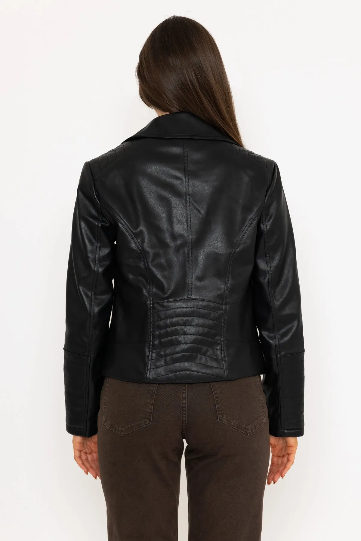 Faux Leather Black Biker Jacket