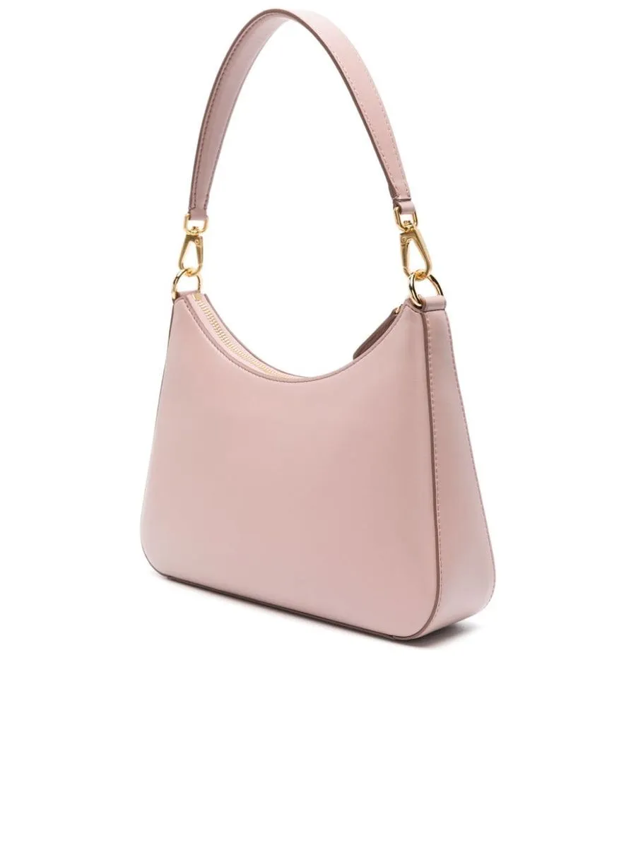 Faux Leather Perforated Logo Shoulder Bag