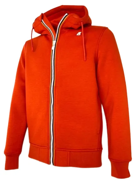 FELPA UOMO ROSSA CON CAPPUCCIO