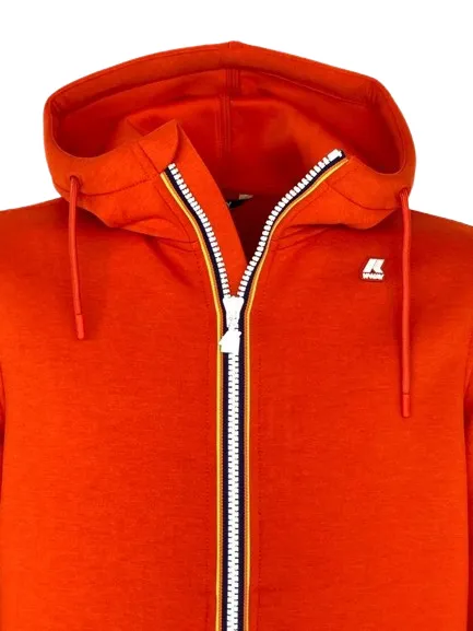 FELPA UOMO ROSSA CON CAPPUCCIO