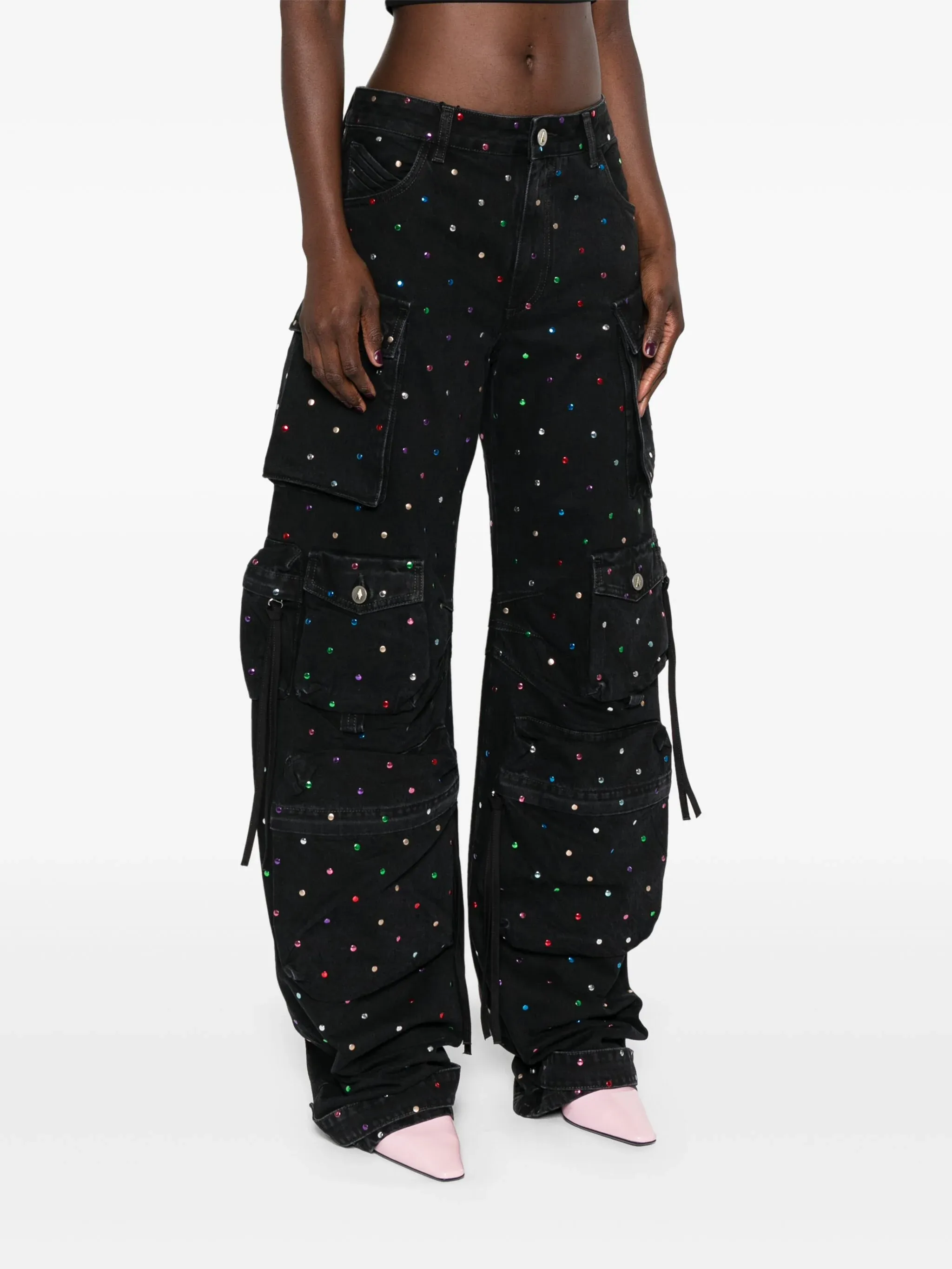 Fern stud-embellished loose jeans