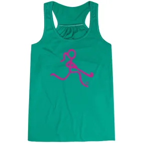 Field Hockey Flowy Racerback Tank Top - Neon Pink Field Hockey Girl 
