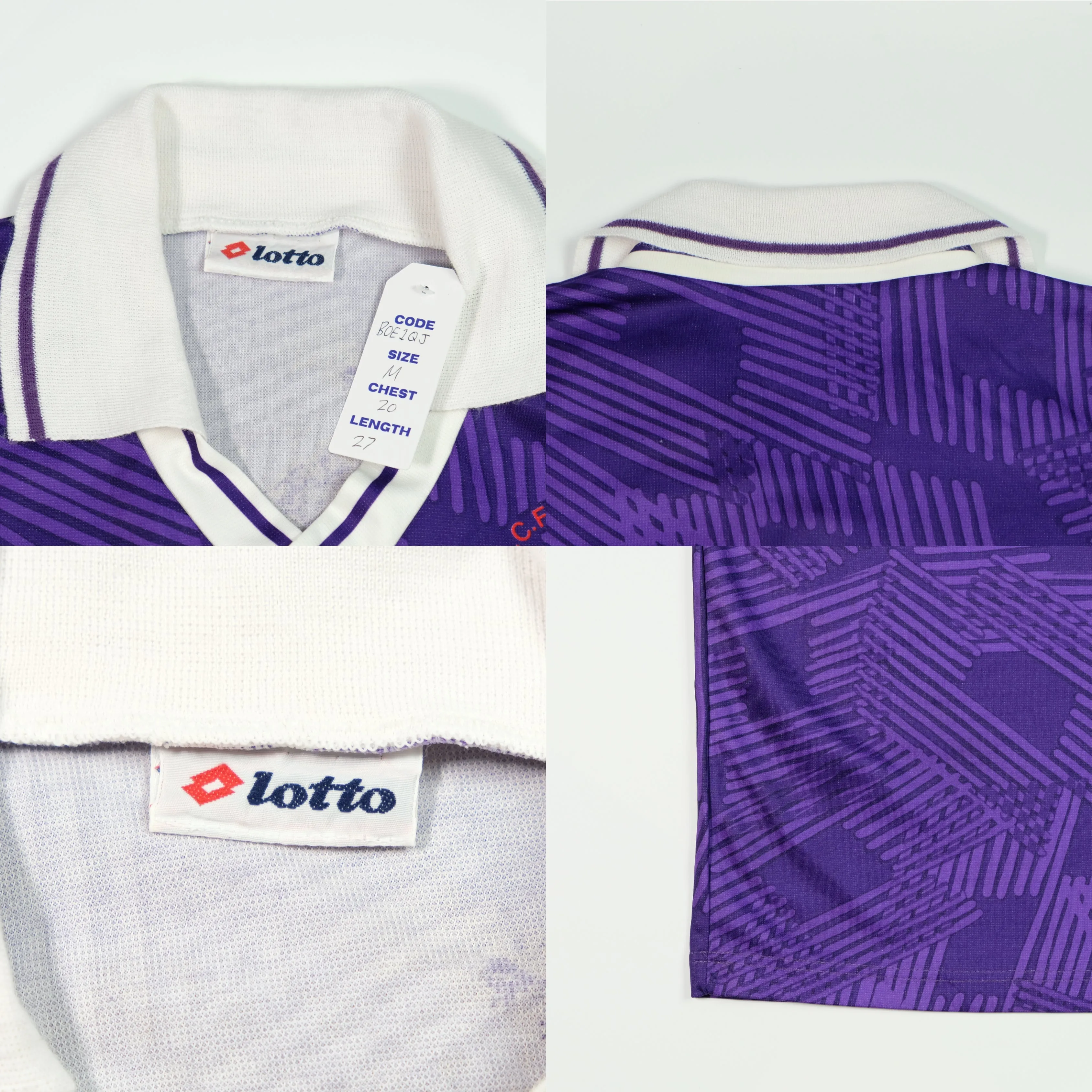 Fiorentina Italy 1991/1992 Original Home Football Shirt Lotto Medium