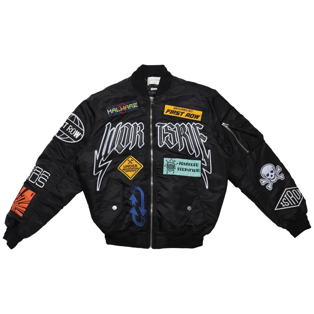 First Row Caution Multi Patches Black Jacket 