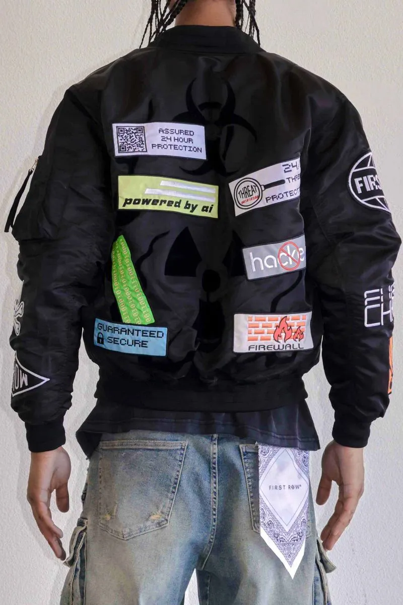 First Row Caution Multi Patches Black Jacket 