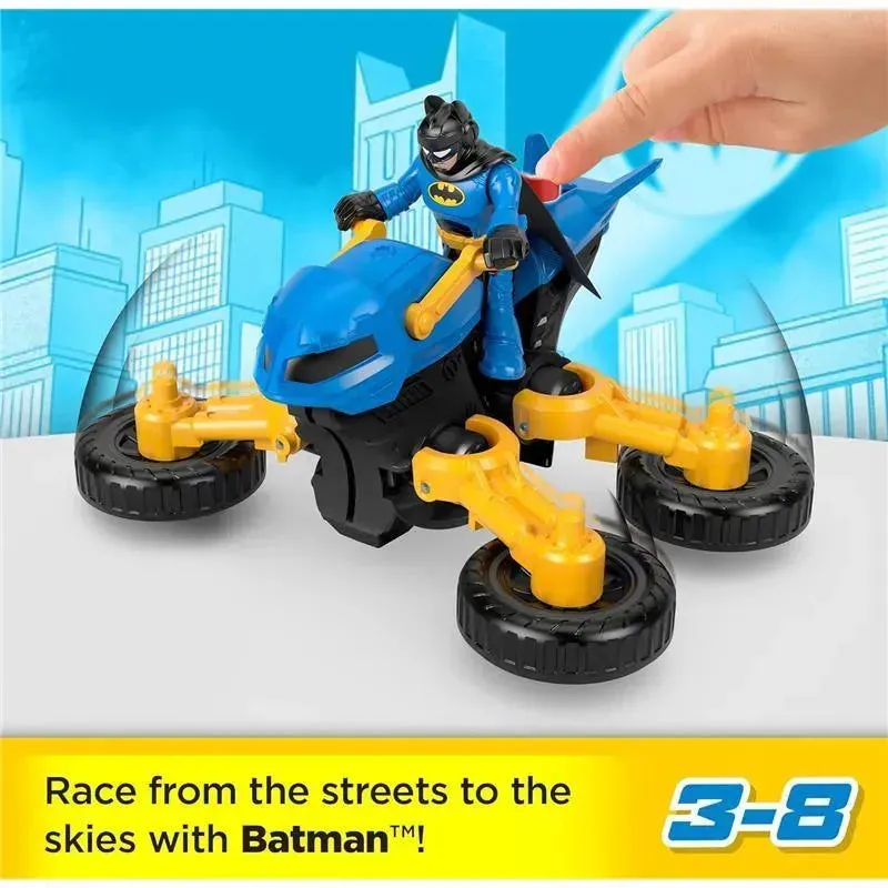 Fisher Price - Imaginext DC Super Friends Batman Toy Poseable Figure & Transforming Batcycle