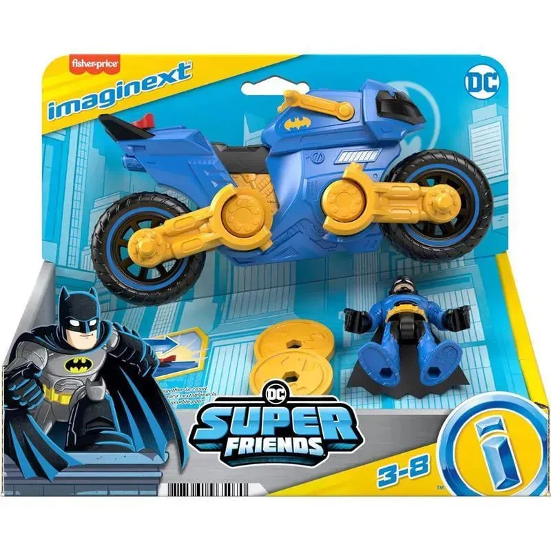 Fisher Price - Imaginext DC Super Friends Batman Toy Poseable Figure & Transforming Batcycle