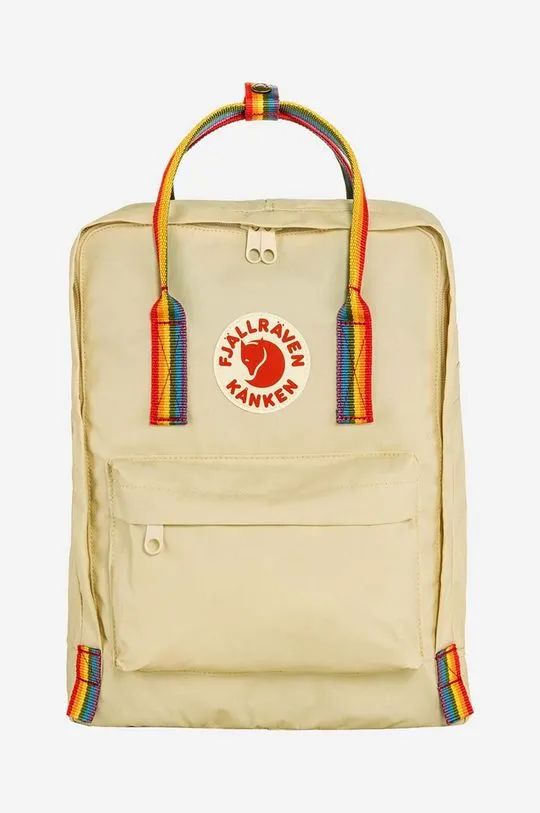 Fjallraven backpack Rainbow Kanken beige color