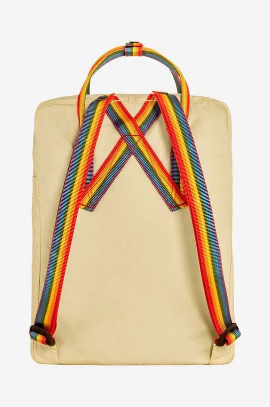 Fjallraven backpack Rainbow Kanken beige color