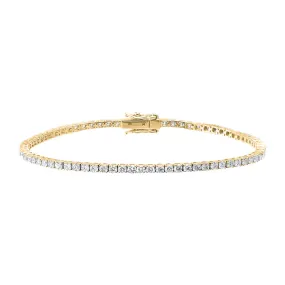 Four Prong Tennis Bracelet | 10 Carat Diamonds | 14K Gold Plated