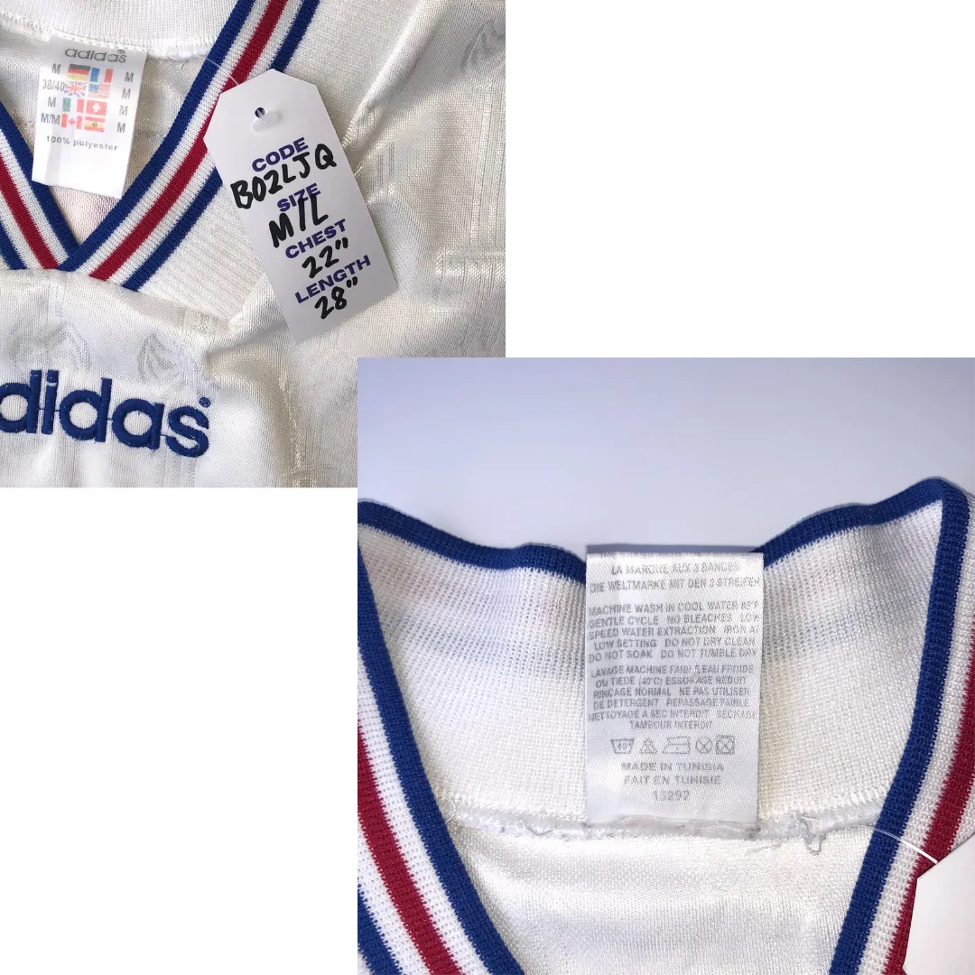 France ORIGINAL 1996/1998 Adidas Away Football Shirt Medium