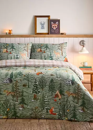 furn. Lodge Wood 100% Cotton Duvet Cover Set | Kaleidoscope
