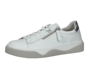 GABOR scarpe da donna in vera pelle con cerniera, sneakers basse eleganti 86.598.01 bianco