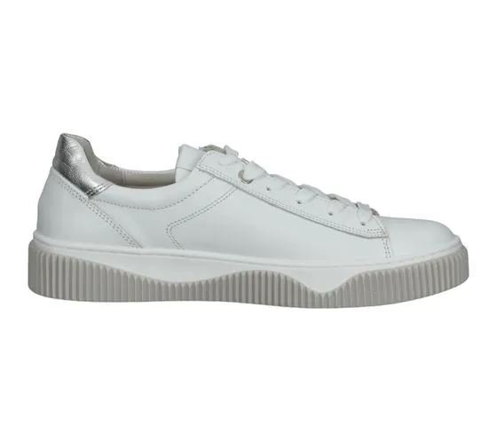 GABOR scarpe da donna in vera pelle con cerniera, sneakers basse eleganti 86.598.01 bianco