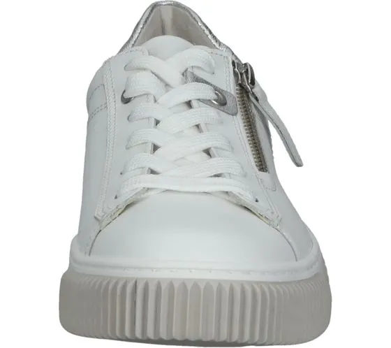 GABOR scarpe da donna in vera pelle con cerniera, sneakers basse eleganti 86.598.01 bianco