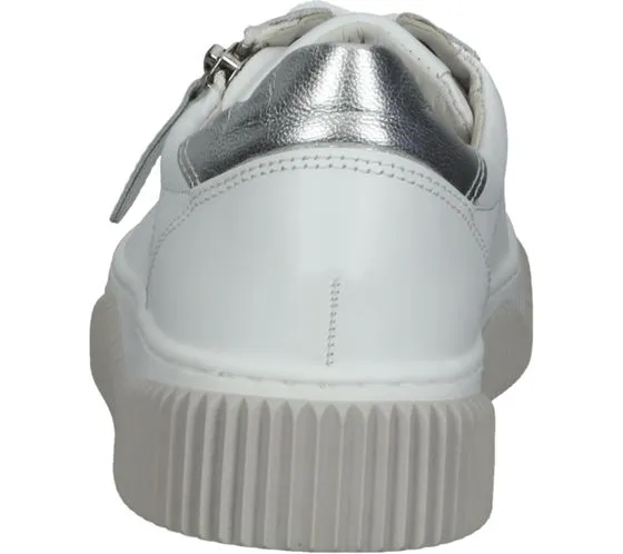 GABOR scarpe da donna in vera pelle con cerniera, sneakers basse eleganti 86.598.01 bianco