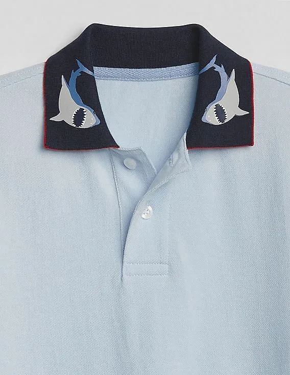 GAP Boys Blue Graphic Polo Shirt