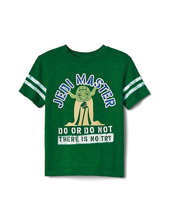 GAP Boys Green Star Wars™ Graphic Football Slub Tee