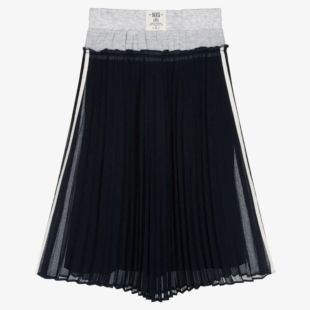 Girls Blue Pleated Skirt