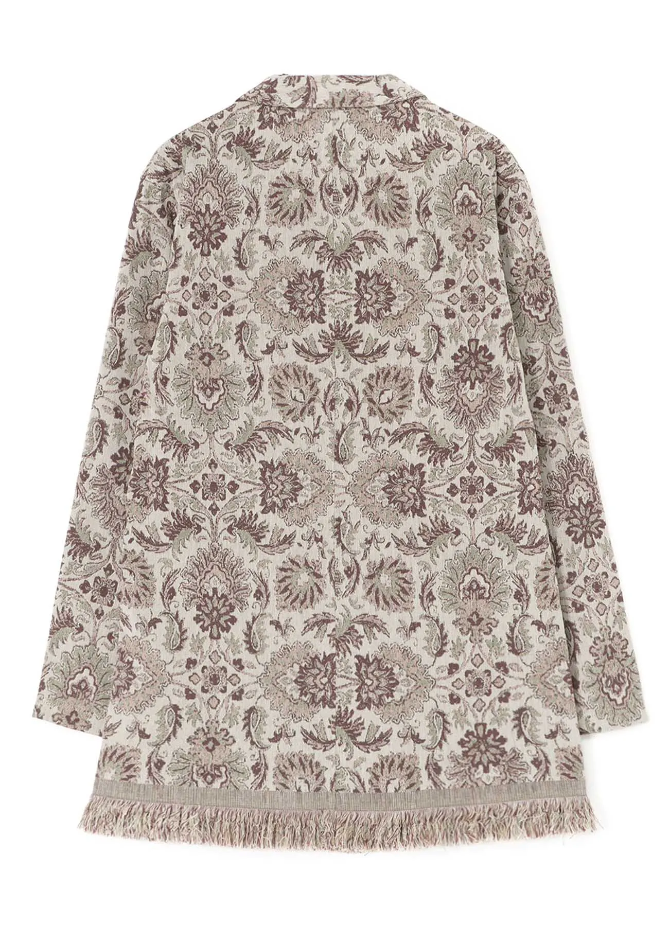 GOBELIN-STYLE JACQUARD SHIRT JACKET WITH FRINGE HEM DESIGN
