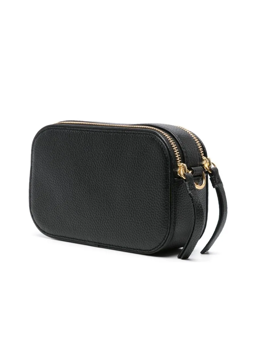 Grained Texture Zip Shoulder Bag