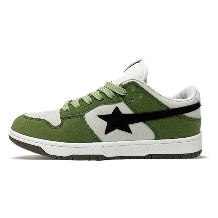 Green & Black Aesthetic Star Sneakers