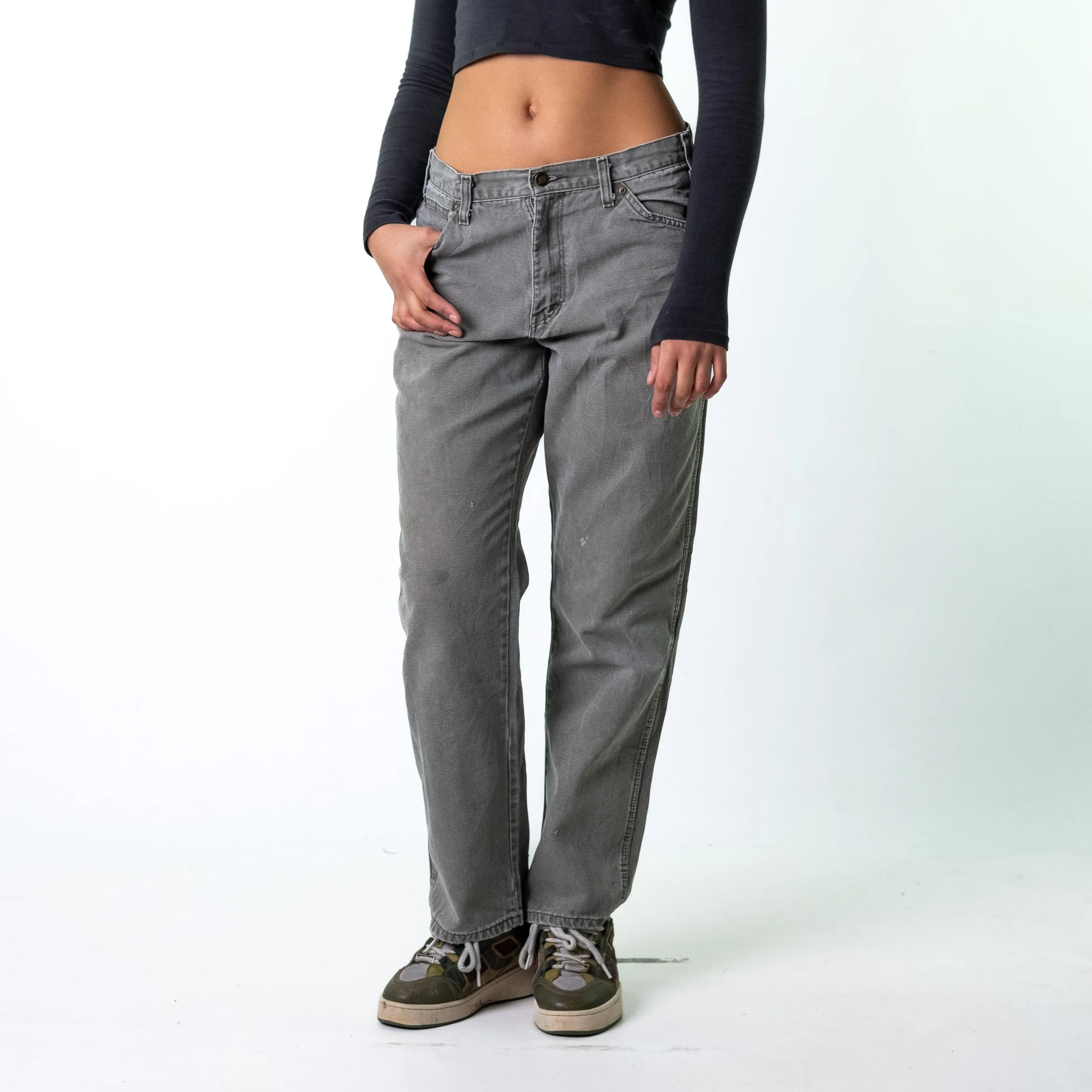 Green 90s Dickies  Cargo Skater Trousers Pants Jeans (33x32)