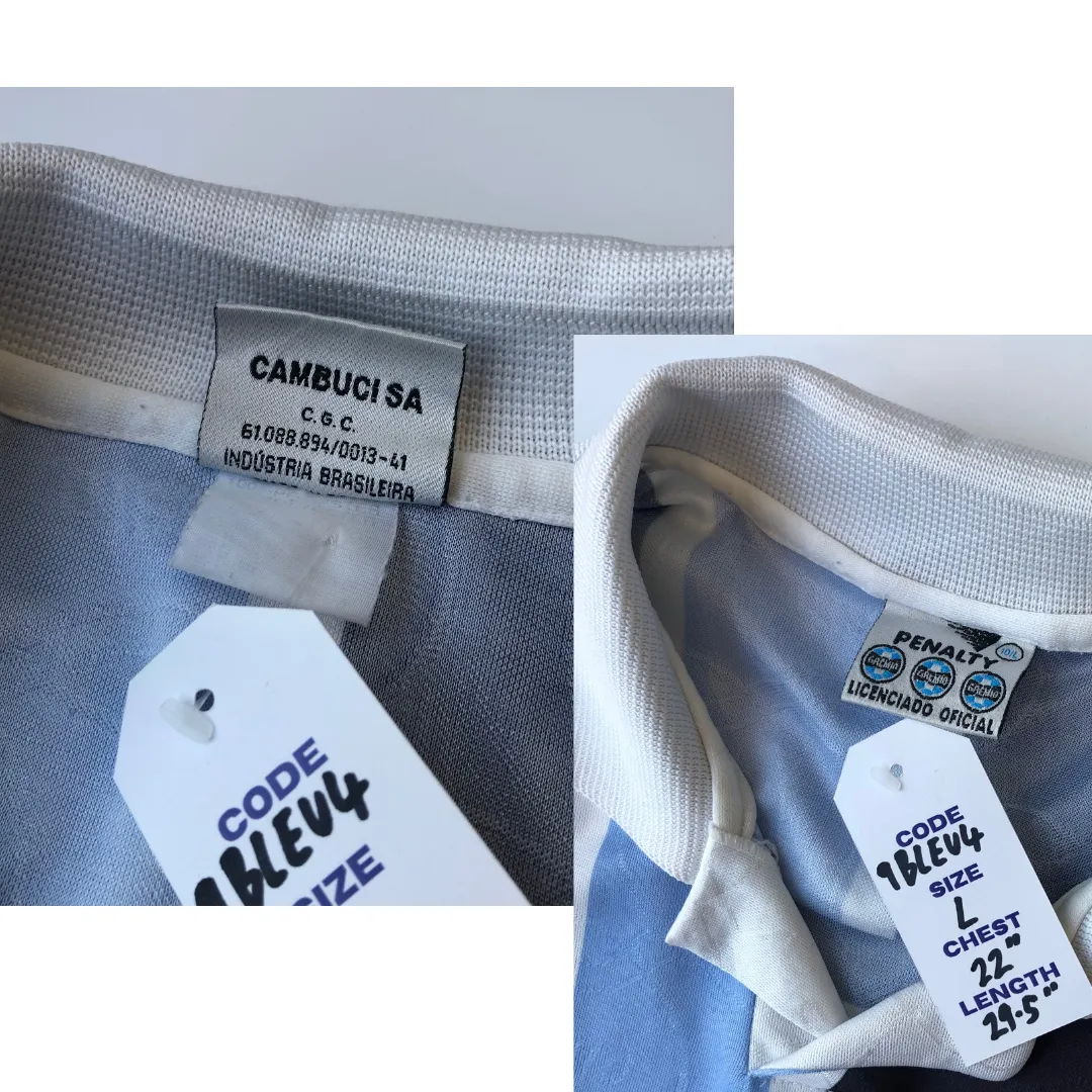Gremio Original Penalty 1995 Renner Home Vintage Football Shirt Large