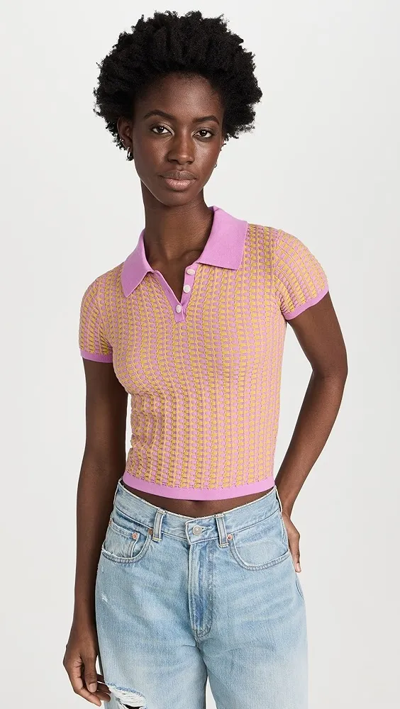 Guest in Residence   Gingham Shrunken Polo 