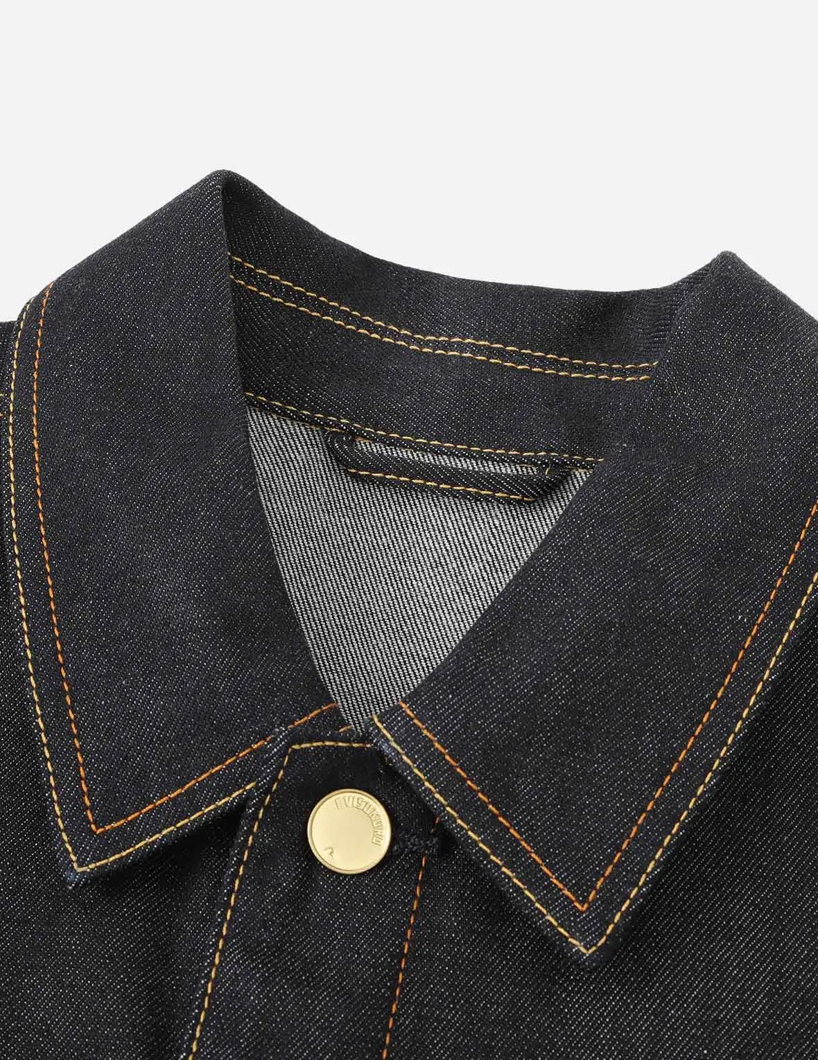 Hannya and Logo Embroidered Denim Jacket