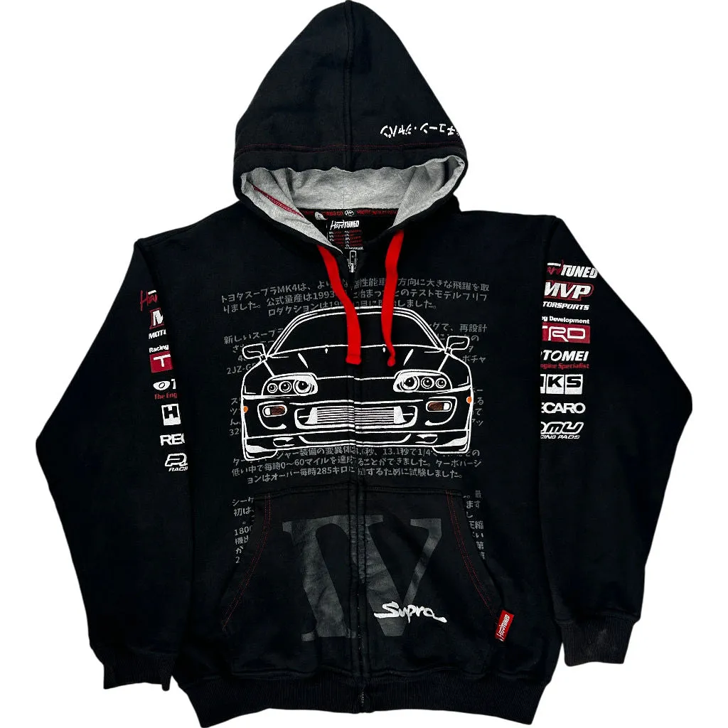 HardTuned Supra Graphic Zip-Up Hoodie - Large - Black Polyester Blend