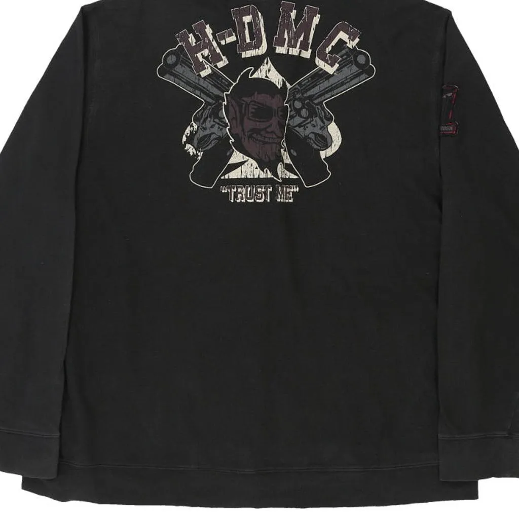 Harley Davidson Graphic Hoodie - 2XL Black Cotton Blend