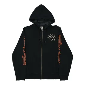 Harley Davidson Graphic Hoodie - Large Black Cotton Blend