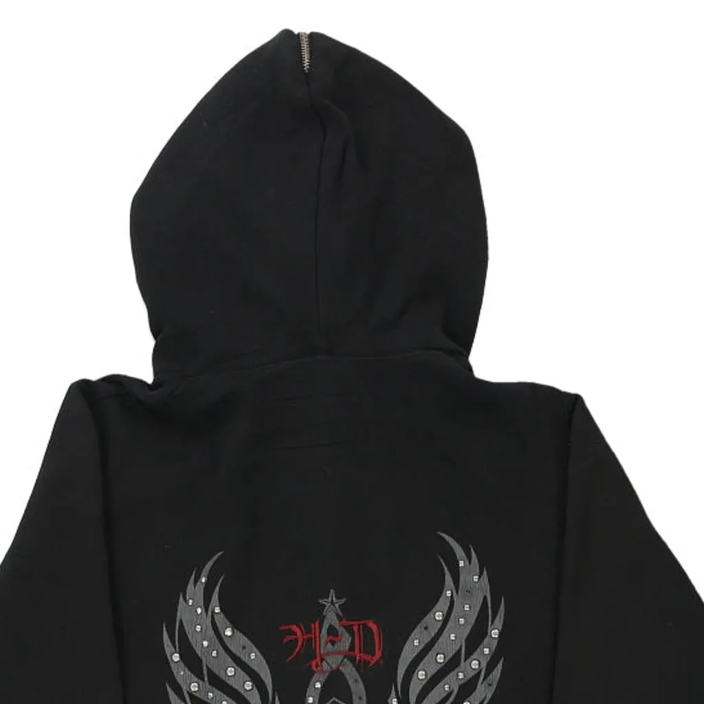 Harley Davidson Graphic Hoodie - Medium Black Cotton Blend