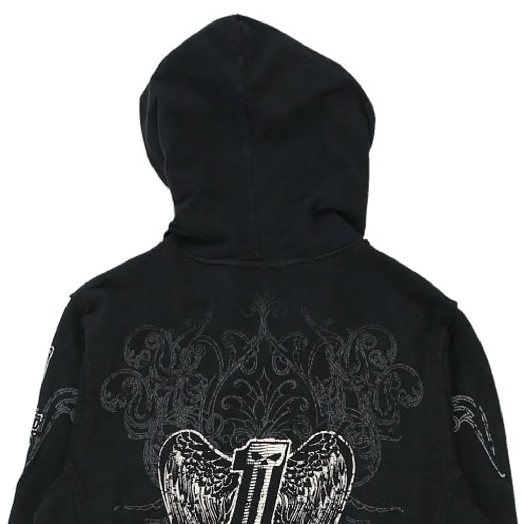 Harley Davidson Graphic Hoodie - Small Black Cotton Blend