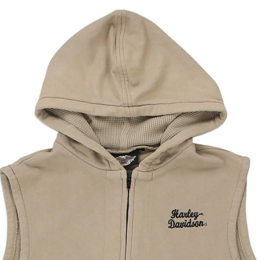 Harley Davidson Hoodie - Large Beige Cotton Blend